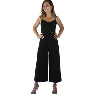 Cropped Black Jumpsuit